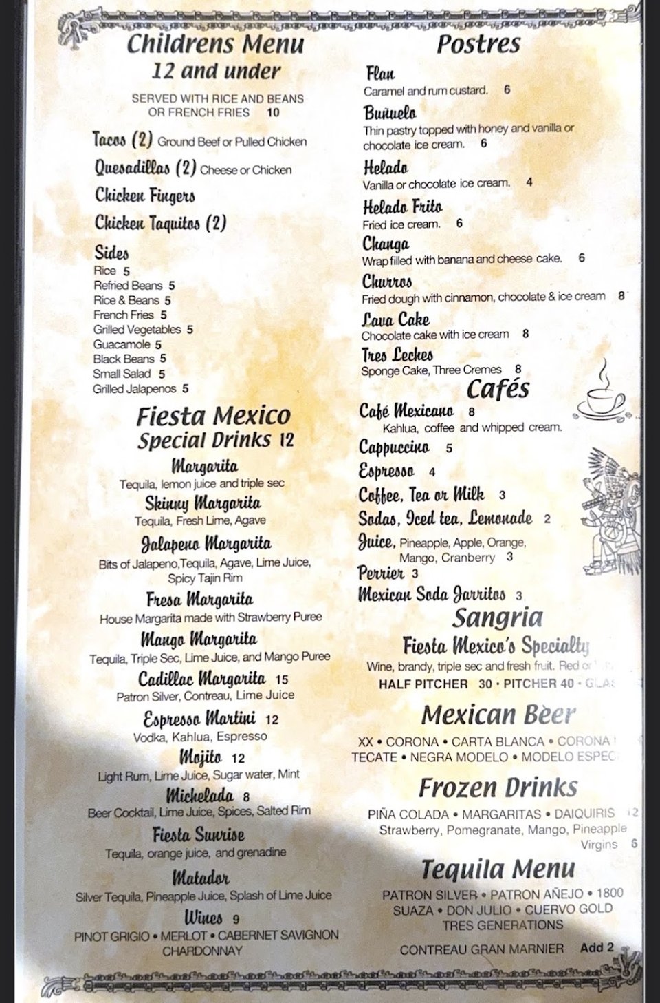 Menu page with lunch selections and sections.